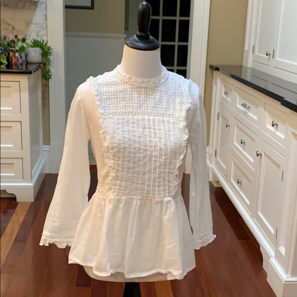 Lucky Brand LA Top 🍀 Beachy Flowy Blouse Size XS - Picture 5 of 8